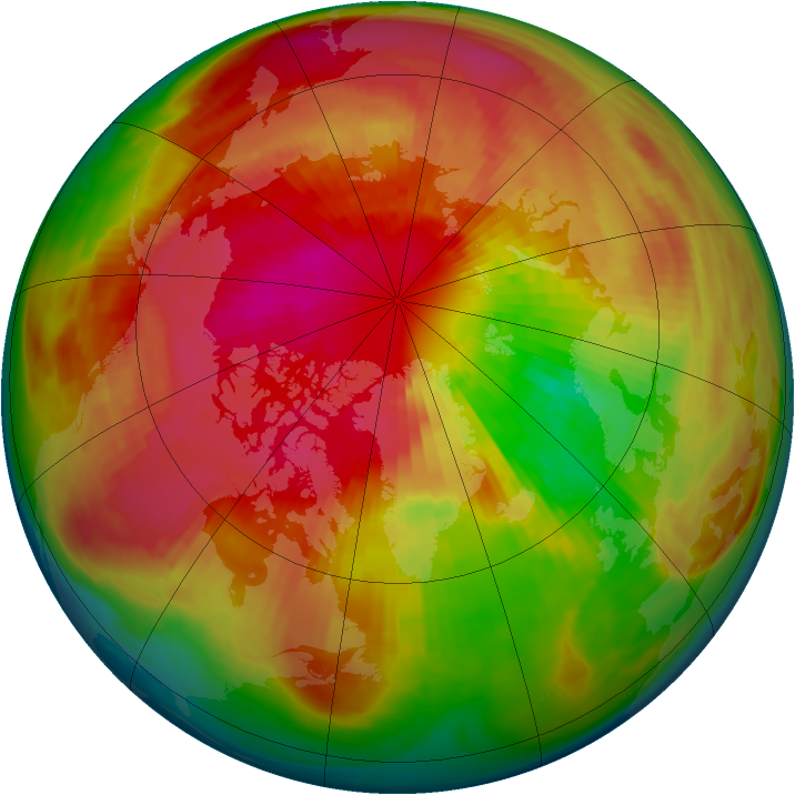 Arctic ozone map for 16 March 1980